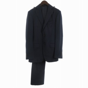 【中古】タケオキクチ スーツ テーラードジャケット シングル 長袖 パンツ スラックス ロング テーパード  紺 46