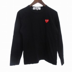 【中古】プレイコムデギャルソン PLAY COMME des GARCONS 2019年製 Tシャツ 長袖  ワンポイント ハート 黒 S