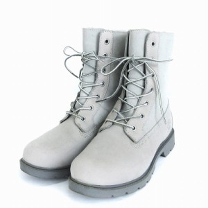 【中古】ティンバーランド Timberland ショートブーツ ボア ラウンドトゥ A1GYB グレー 25.0?p レディース