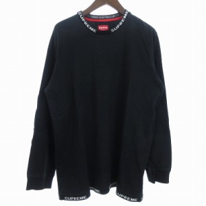 【中古】シュプリーム SUPREME 21SS Old English Collar Logo L/S Top Tシャツ カットソー 長袖 ロゴ コットン 黒 L 