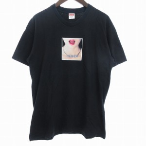 【中古】シュプリーム SUPREME 18SS Necklace Tee Tシャツ カットソー 半袖 プリント コットン 黒 ブラック  M メンズ