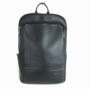 【中古】BOPAI ビジネスリュック バックパック 本革 スリム USBポート付き 通勤 通学 黒 ブラック 鞄 ■SM1 メンズ