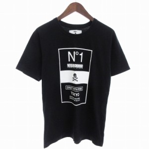 【中古】ネイバーフッド NEIGHBORHOOD Tシャツ 半袖 ロゴ スカル プリント ブラック 黒 S メンズ