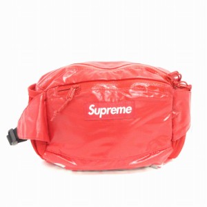 【中古】シュプリーム SUPREME 17AW WAIST BAG 2WAY ウエストバッグ ボディバッグ ロゴ 赤 レッド 鞄 メンズ