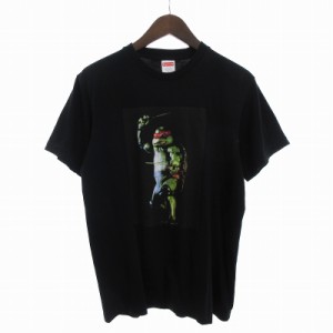 【中古】シュプリーム 21SS Raphael Tee Tシャツ カットソー 半袖 クルーネック タートルズ プリント 黒 ブラック S