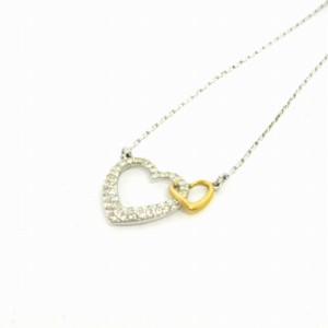 【中古】スワロフスキー SWAROVSKI ネックレス オープンハート シルバーカラー アクセサリー レディース