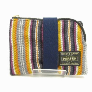 【中古】ポーター 吉田カバン ビームス BALTIC WALLET B印 二つ折り財布 ウォレット 小銭入れ マルチカラー 黄 ■SM3 