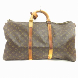 【中古】ルイヴィトン LOUIS VUITTON モノグラム キーポル 50 ボストンバッグ 総柄 M41426 茶 ブラウン 鞄 ■SM3 