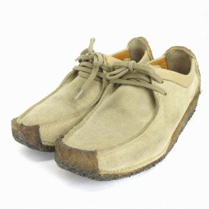 【中古】クラークス clarks Wallabees ワラビーブーツ モカシン レザー スエード ベージュ 4 1/2 23 靴 レディース