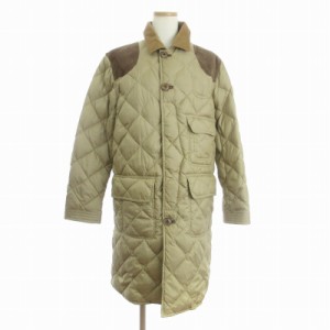 【中古】ラルフローレン RALPH LAUREN ダウンコート 長袖 ひざ丈 キルティング ベージュ 11 L位  レディース