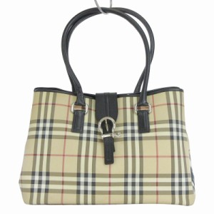 【中古】バーバリー ロンドン BURBERRY LONDON トートバッグ ノバチェック PVC マグネットホック ベージュ 鞄 ■SM3