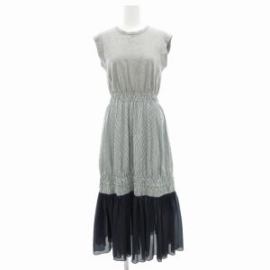【中古】ファーファー furfur 切替カットワンピース ドッキング ノースリーブ ロング マキシ F RWCO232043
