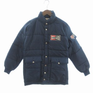 【中古】チャンピオン ヴィンテージ 70s SPARK PLUG レーシングジャケット ナイロン 中綿 USA製 紺 XS ☆AA★