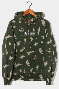 【中古】21AW シュプリーム ボックスロゴ パーカー S Olive Russian Camo オリーブ ロシアンカモ /● メンズ