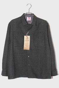 【中古】L 未使用品 2022AW サノバチーズ Tweed Shirt ツイードシャツ Gray グレー SC2220-SH05 /■In2 メンズ