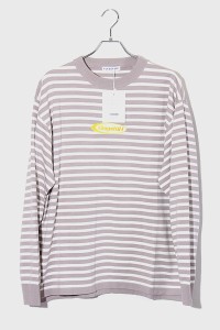 【中古】XL 未使用品 2023SS フラグスタフ ボーダー ニット 長袖Tシャツ グレー /■In2 メンズ