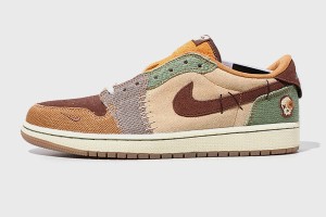 【中古】27.5cm 未使用品 Zion Williamson × NIKE AIR JORDAN 1 LOW OG ’Flax and Oil Green' US9.5 DZ7292-200