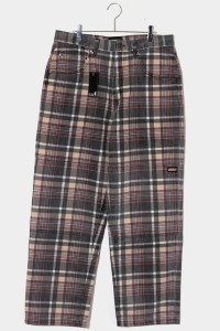 【中古】未使用品 23AW Supreme × Dickies SIZE:32 Double Knee Baggy Jean Black Plaid ブラックチェック /● メンズ