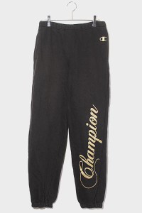 【中古】CHAMPION チャンピオン ラメロゴプリント イージー スウェットパンツ L BLACK ブラック CS1350 /◆ 