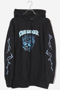 【中古】M 未使用品 23AW チャレンジャー THUNDER WOLF HOODIE パーカー BLACK ブラック CLG-SW023-007 /■In2 メンズ