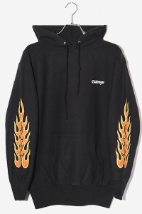 【中古】M 未使用品 23A|W チャレンジャー FLAMES HOODIE パーカー BLACK ブラック CLG-SW023-006 /■In2 メンズ