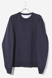 【中古】CHAMPION チャンピオン 9オンス ロゴ刺繍 裏起毛 クルーネック スウェット 2XL NAVY ネイビー /◆ メンズ