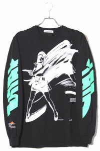 【中古】FLAGSTUFF Dream and reality L/S Tee  夢現少女 ロングスリーブ Tシャツ M BLACK ブラック /◆ メンズ