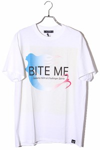 【中古】CAPTAINS HELM × CHALLENGER SIZE:L BITE ME TEE プリント 半袖Tシャツ WHITE ホワイト /◆ メンズ