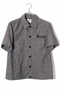 【中古】GANGSTERVILLE ギャングスタービル SIZE:M コットン ネップ 半袖シャツ GRAY グレー系 /◆ メンズ