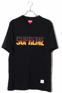 【中古】19AW Supreme シュプリーム SIZE:L Flame Tee フレイム 半袖Tシャツ Black ブラック /● メンズ