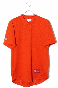 【中古】14SS Supreme シュプリーム SIZE:M Baseball Henley 半袖ベースボールシャツ Orange オレンジ /● メンズ