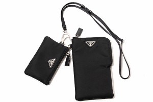 【中古】PRADA プラダ ナイロン ネックポーチ フォンケース F BLACK ブラック 2TT091 イタリア製 /● メンズ