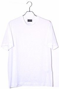 【中古】エンポリオアルマーニ T-SHIRT ワンポイント ロゴ クルーネック 半袖Tシャツ M ホワイト /◆ メンズ