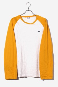 【中古】23SS TOWNCRAFT × FREAK'S STORE 別注 The FOX ラグラン 切り替え ロングスリーブ Tシャツ M イエロー