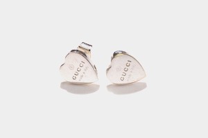 【中古】GUCCI グッチ トレードマーク ハートシェイプ スタッド ピアス AG925 SILVER シルバー /◆ レディース