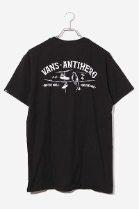 【中古】VANS × ANTI HERO ON THE WIRE TEE オン ザ ワイヤー コットン プリント 半袖Tシャツ M ブラック /◆ メンズ