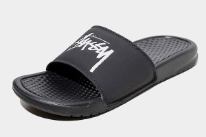 【中古】24cm Stussy × Nike ステューシー ナイキ Benassi Slide "Off Noir" ベナッシ スライド サンダル CW2787-001