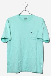【中古】CONVERSE コンバース コットン 星刺繍 胸ポケット クルーネック 半袖Tシャツ 3 MINT GREEN  /◆ メンズ