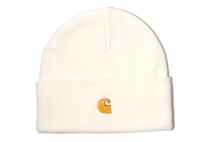 【中古】carhartt WIP カーハート CHASE BEANIE チェイス ビーニー ニット帽 F WHITE ホワイト I026222 /◆ メンズ