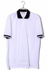 【中古】MARNI マルニ SIZE:48 ストライプ 半袖ポロシャツ WHITE ホワイト POMU0009LS S44693 /● メンズ