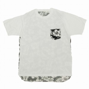 【中古】美品 17SS ユニフォームエクスペリメント バックパネル 切替 花柄 Tシャツ カットソー 半袖 UE-170074 2