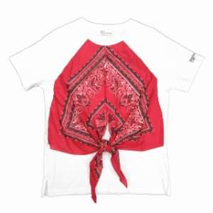 【中古】美品 18ss レッド ヴァレンティノ BANDHANA LAB Tシャツ バンダナ ペイズリー 半袖 ラグランスリーブ