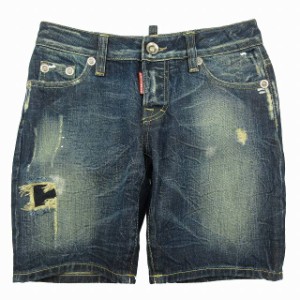 【中古】ディースクエアード DSQUARED2 ダメージ加工 デニム ショート ハーフ パンツ ショーツ ペイント加工