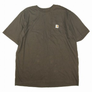 【中古】美品 カーハート carhartt WORKWEAR POCKET S/S T-SHIRT ワークウェア Tシャツ カットソー 半袖 K87-DKB XL