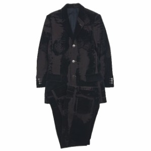 【中古】美品 ジャンポールゴルチエ Jean Paul GAULTIER 総柄 ベロア ベルベット スーツ セットアップ 茶 /◎ME1  