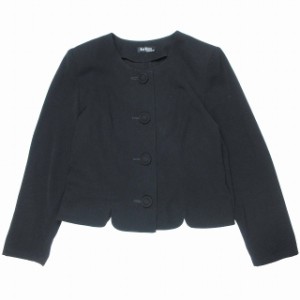 【中古】ナウモーゼ now moses ノーカラー ジャケット Uネック ブルゾン 喪服 礼服 アウター/3 レディース 