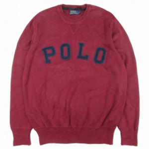 【中古】ポロ ラルフローレン POLO RALPH LAUREN コットン ニット セーター 長袖 ビッグロゴ クルーネック