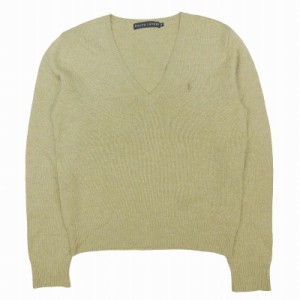 【中古】美品 ラルフローレン RALPH LAUREN ウール × カシミヤ Vネック ニット セーター トップス M ◎ME2 