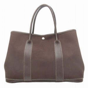 【中古】エルメス HERMES ガーデンパーティ36 PM トート バッグ ハンドバッグ ショルダー トワルオフィシエ レザー