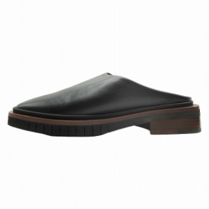 【中古】極美品 クレジュリー Clergerie BOSCO LEATHER SLIP ONS レザー スリッポン スクエアトゥ スタックヒール